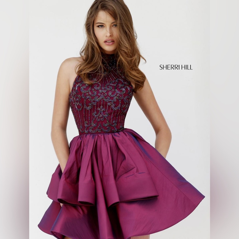 Meg - Burgundy Beaded Cocktail Dress